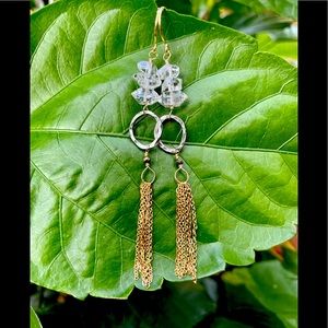 Herkimer Quartz Tassel Earrings
